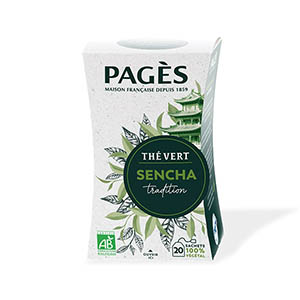 Boite de 20 sachets de thé vert Sencha bio - PAGES