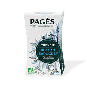 Boitre de 20 sachets de thé noir Earl Grey bio - PAGES