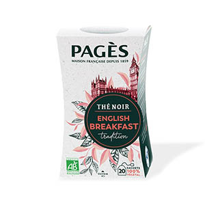 Boite de 20 sachets de thé noir English Breakfast bio - PAGES