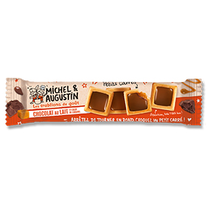 Petits carrés chocolat lait et caramel - MICHEL ET AUGUSTIN - 33g x18