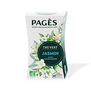 Boite de 20 sachets de thé vert jasmin bio - PAGES