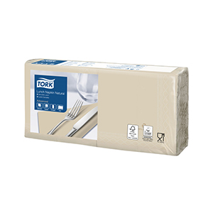 200 serviettes 2 plis naturel - TORK - 33x33cm