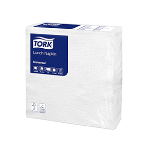 100 serviettes blanches 1 pli - TORK - 30x30cm