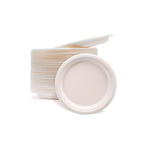 Assiettes en fibre de cannes compostable - 18cm x50