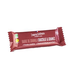 Barres de Granola chocolat et graines bio - SUPERNATURE - 40g x20