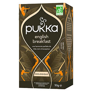Boite de 20 sachets de thé noir English Breakfast bio - PUKKA