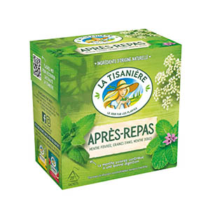 Boite de 20 infusions après-repas menthe poivrée - LA TISANIERE