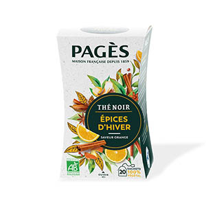 Boite de 20 sachets de thé noir Hiver Epicé bio - PAGES