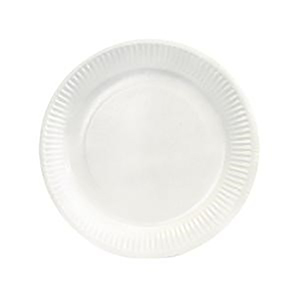 Assiettes carton blanc biodégradable - 23cm x100