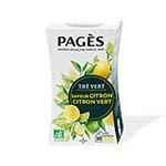 Boite de 20 sachets de thé vert citron, citron vert bio - PAGES