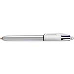 Boite de 12 stylos bille 4 couleurs argent - BIC