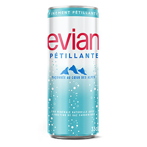 Eau pétillante - Evian canette 33cl x 24
