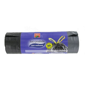 Sac poubelle liens coulissants - BELLE FRANCE - 30L x20